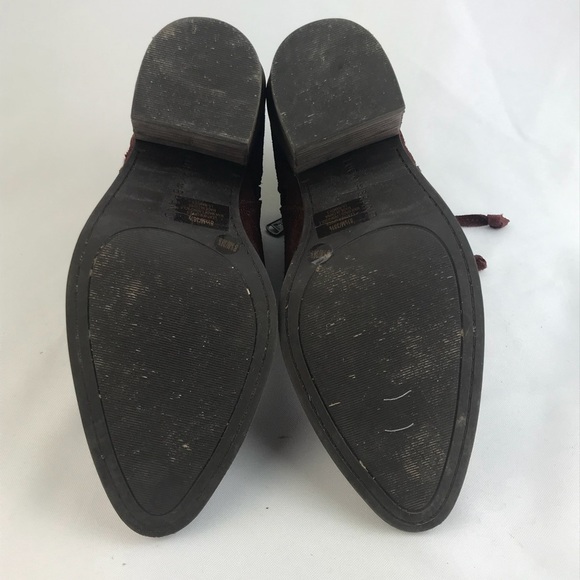 Lucky Brand Ramses Bootie Red Leather Boot Zip Up Cowboy Boots Western - Picture 7 of 8